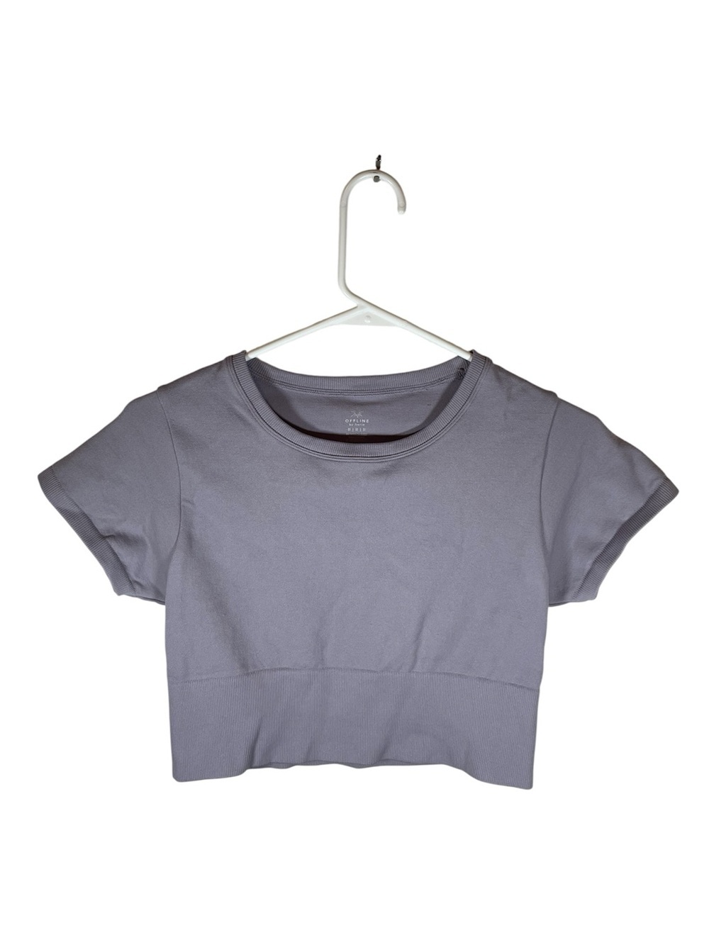 Offline By Aerie Cropped Sidewalk Seamless Shirt Lavender Medium